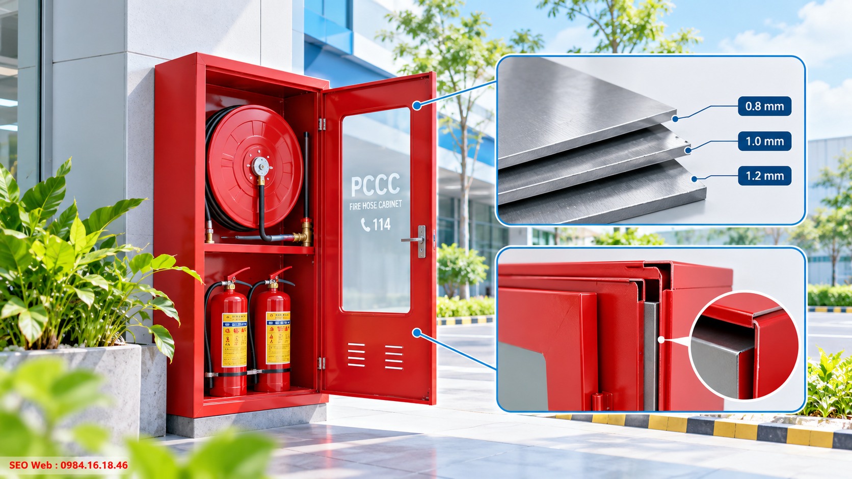 Độ dày tôn và kết cấu thân tủ chữa cháy cần lựa chọn phù hợp