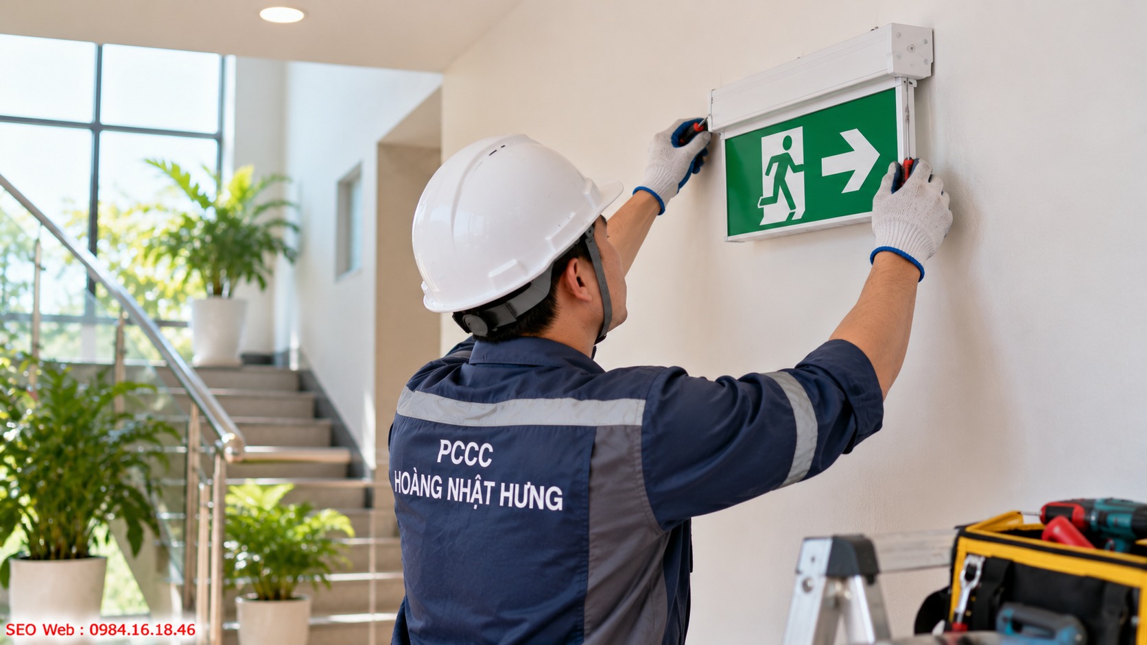 Quy trình thi công biển Exit gắn tường an toàn và thẩm mỹ Hướng dẫn lắp đặt đèn Exit gắn tường chắc chắn đúng kỹ thuật