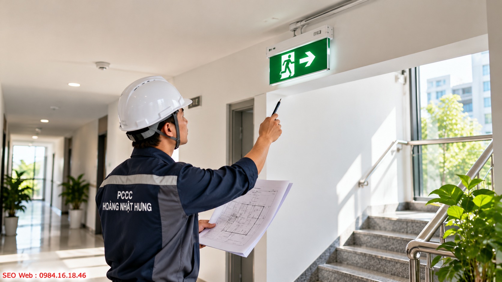 Xác định vị trí lắp Exit dựa trên mặt bằng và hướng thoát Khảo sát thực tế giúp xác định vị trí biển Exit dễ quan sát