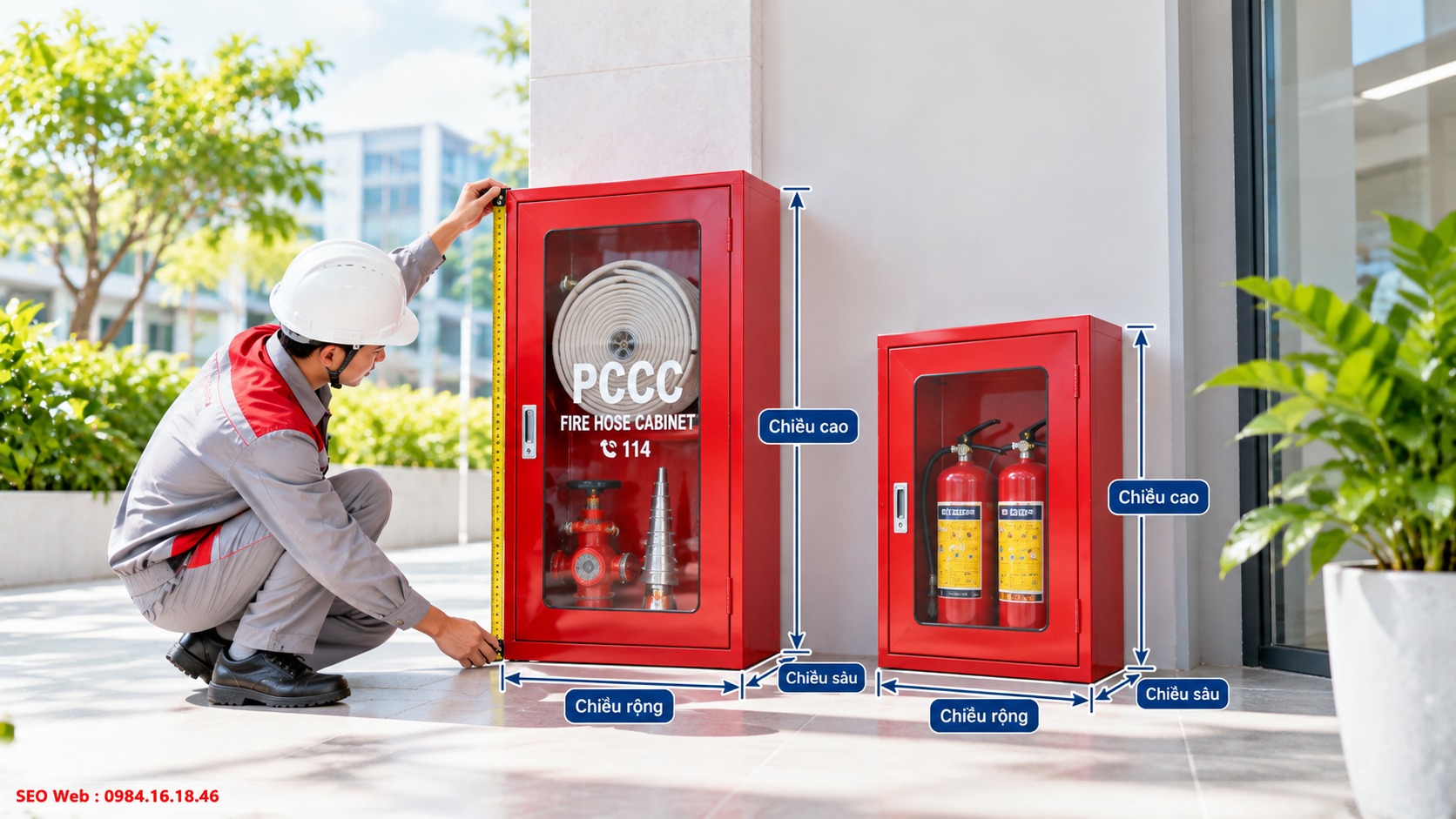 Kích thước tủ chữa cháy cần kiểm tra trước khi đặt gia công sản xuất