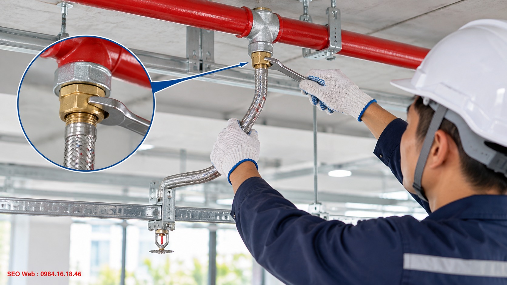 Khớp nối cần được siết đúng lực để tránh rò rỉ