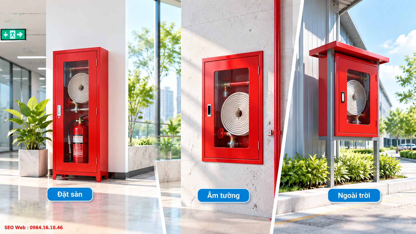 Kiểu dáng tủ chữa cháy phù hợp từng vị trí lắp đặt trong công trình