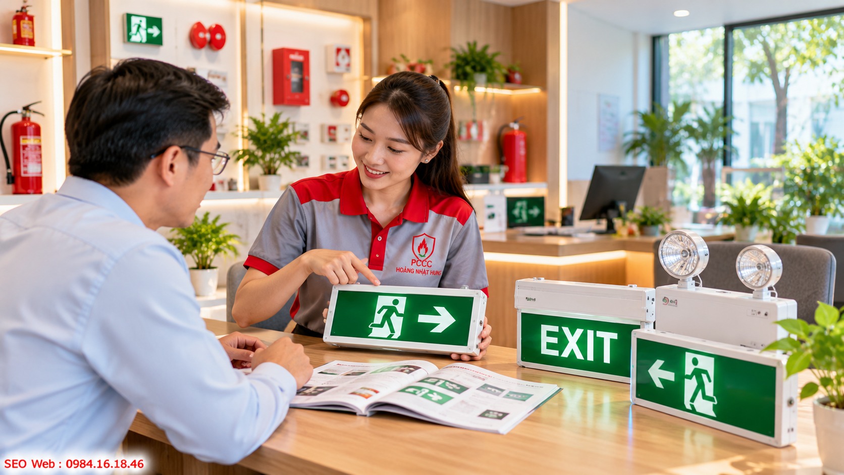 Hoàng Nhật Hưng tư vấn giải pháp đèn Exit phù hợp công trình