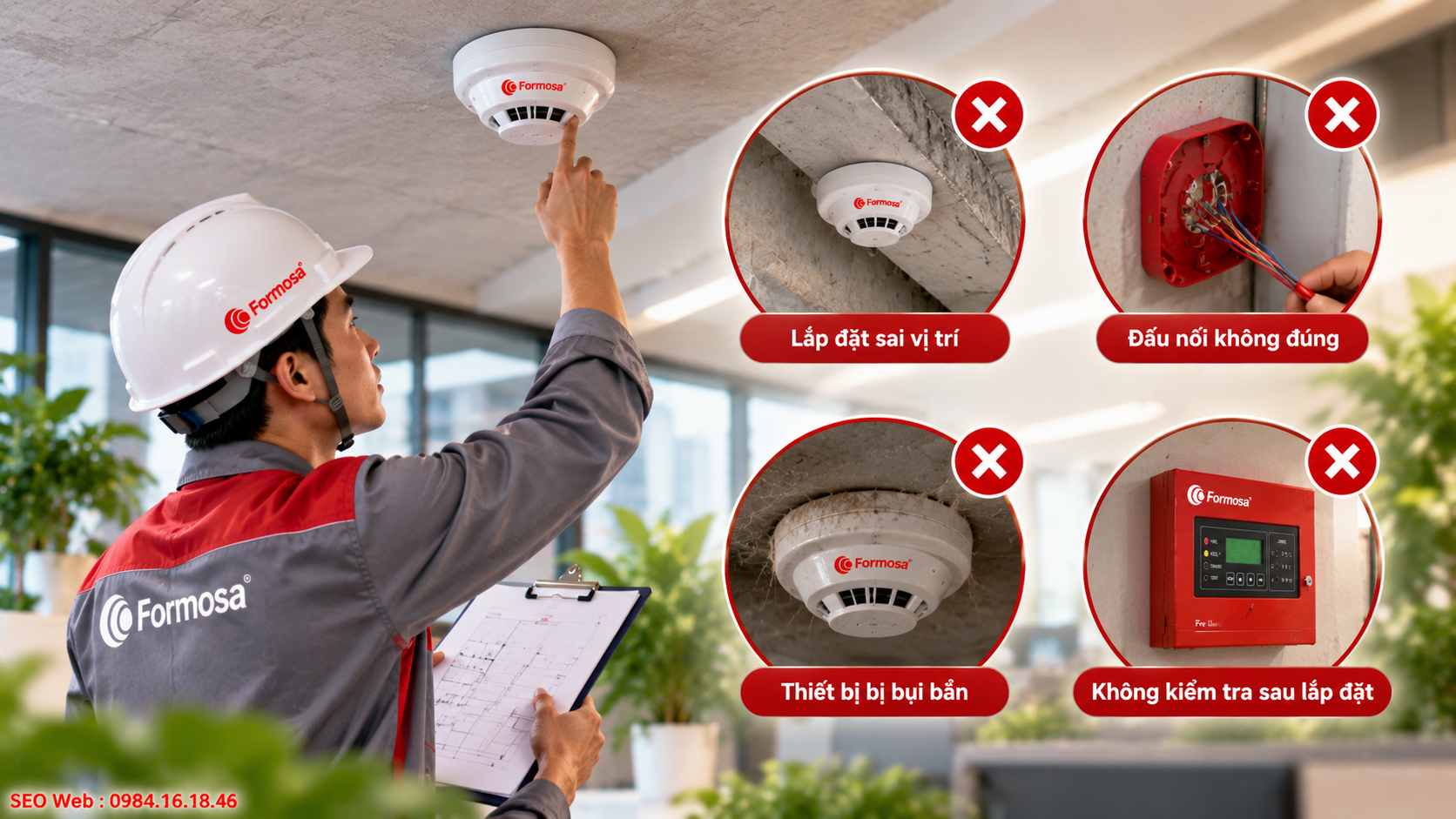 Lỗi đấu nối hoặc bố trí sai có thể ảnh hưởng khả năng cảnh báo