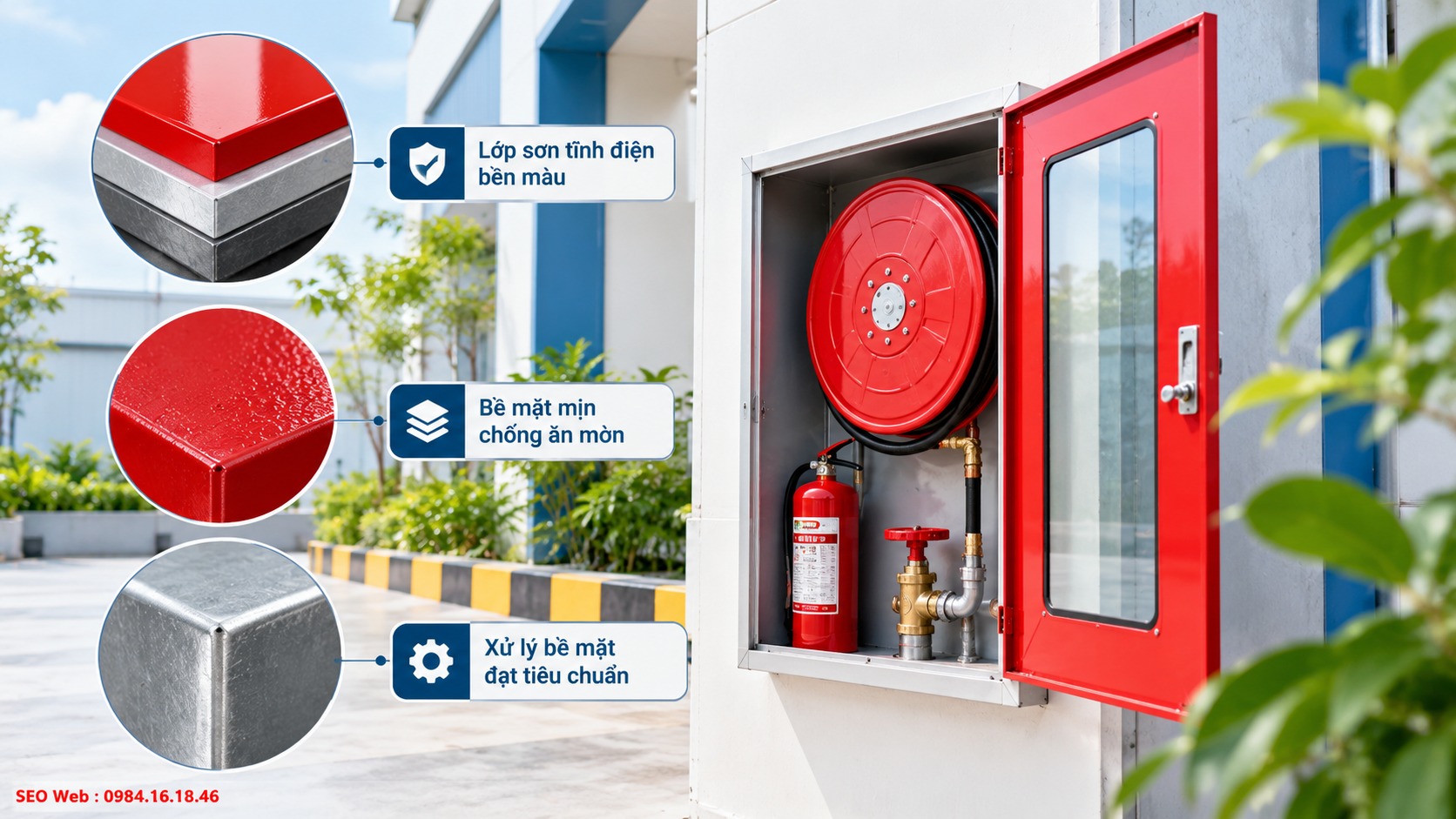 Thông số lớp sơn và xử lý bề mặt tủ chữa cháy chống ăn mòn