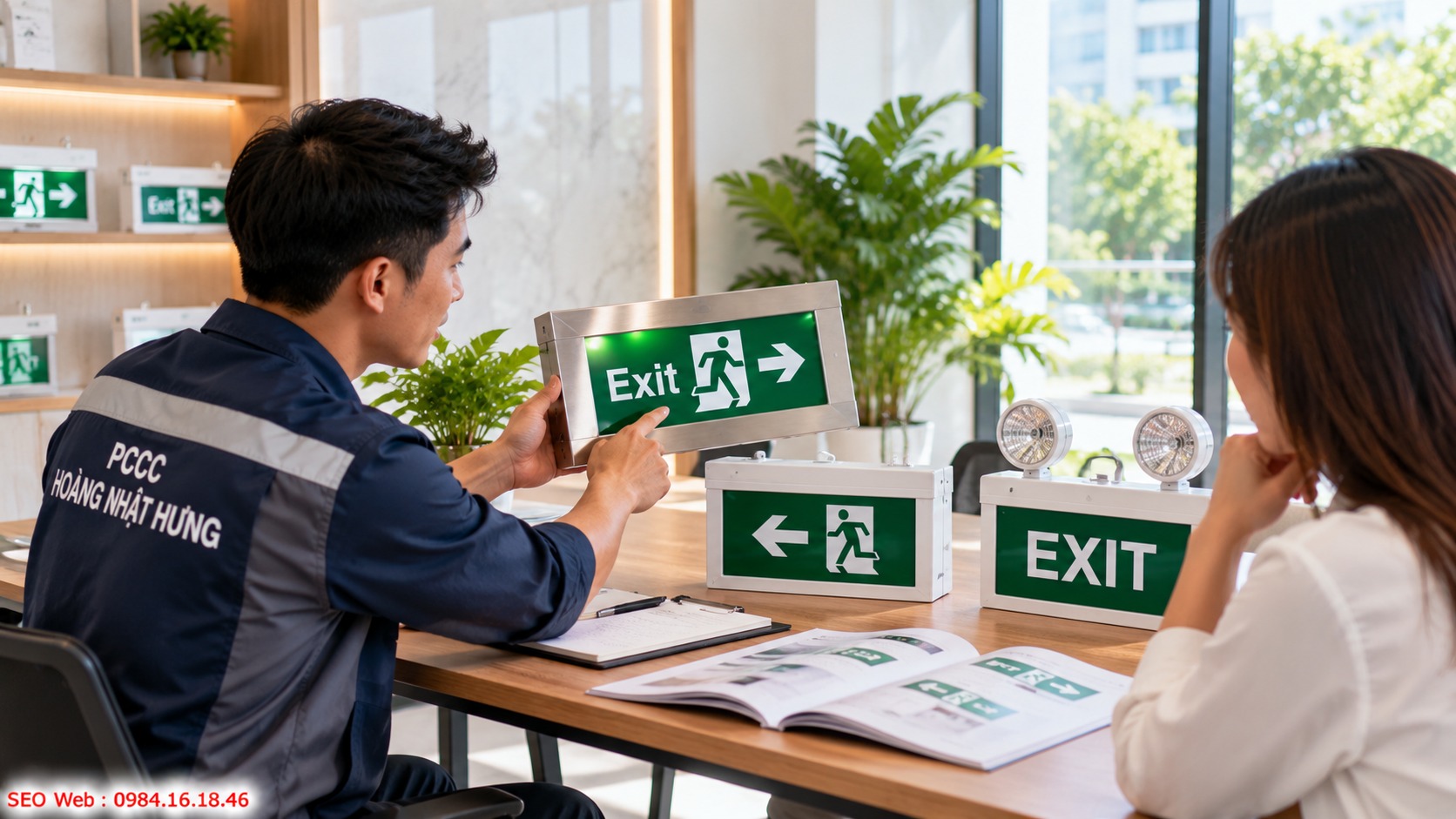 Cách chọn đèn Exit theo không gian và điều kiện sử dụng Chọn đúng kiểu đèn giúp tăng khả năng quan sát lối thoát hiểm