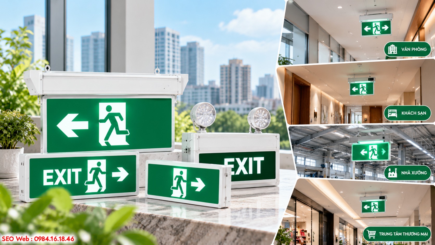 Mỗi công trình cần loại đèn Exit phù hợp không gian và vị trí
