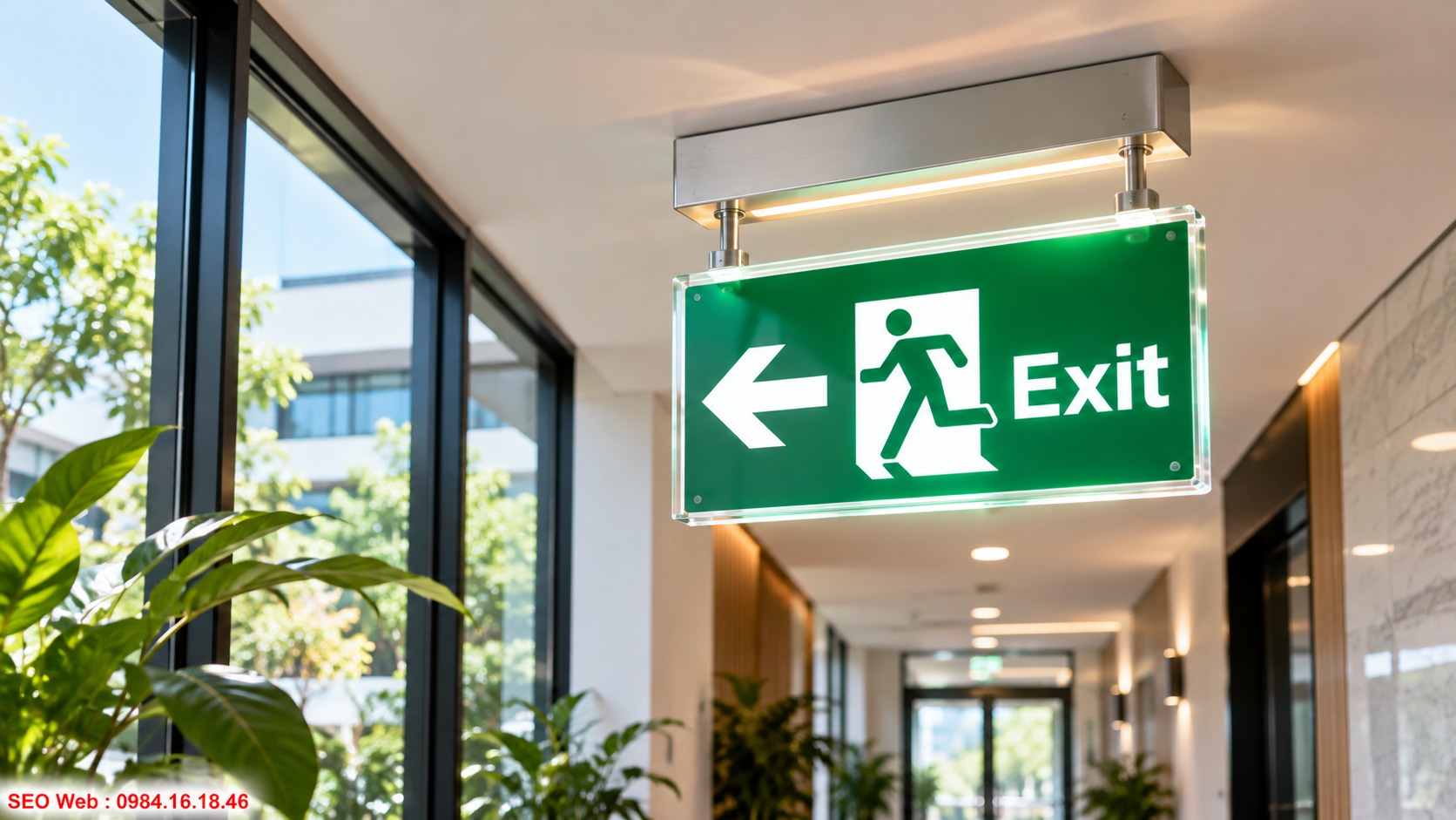 Chọn đèn Exit phù hợp khu vực trong nhà hoặc môi trường ẩm bụi Môi trường sử dụng ảnh hưởng trực tiếp đến độ bền của đèn Exit