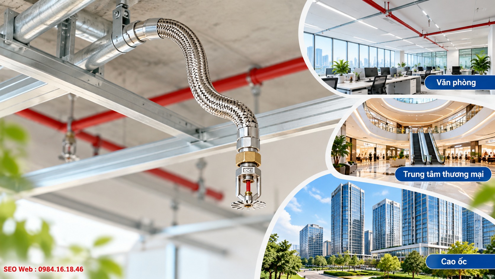 Ống mềm Sprinkler giúp tối ưu lắp đặt tại các tòa nhà