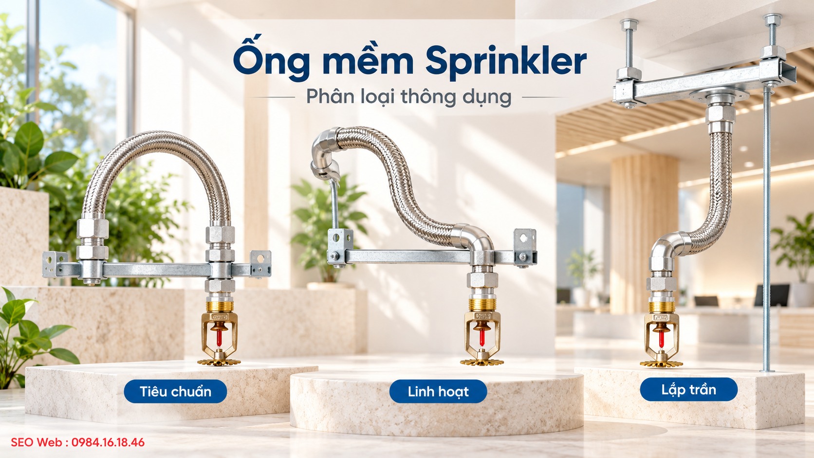 Các loại ống mềm nối đầu phun Sprinkler phổ biến cho công trình