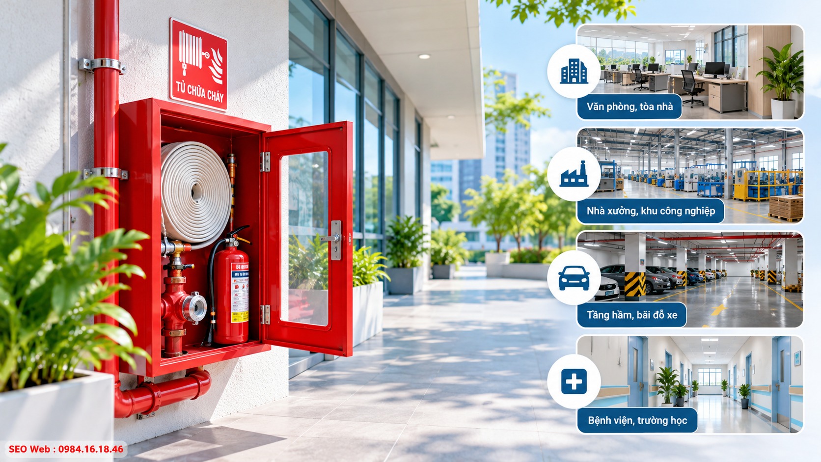 Thông số lắp đặt tủ chữa cháy theo từng khu vực công trình