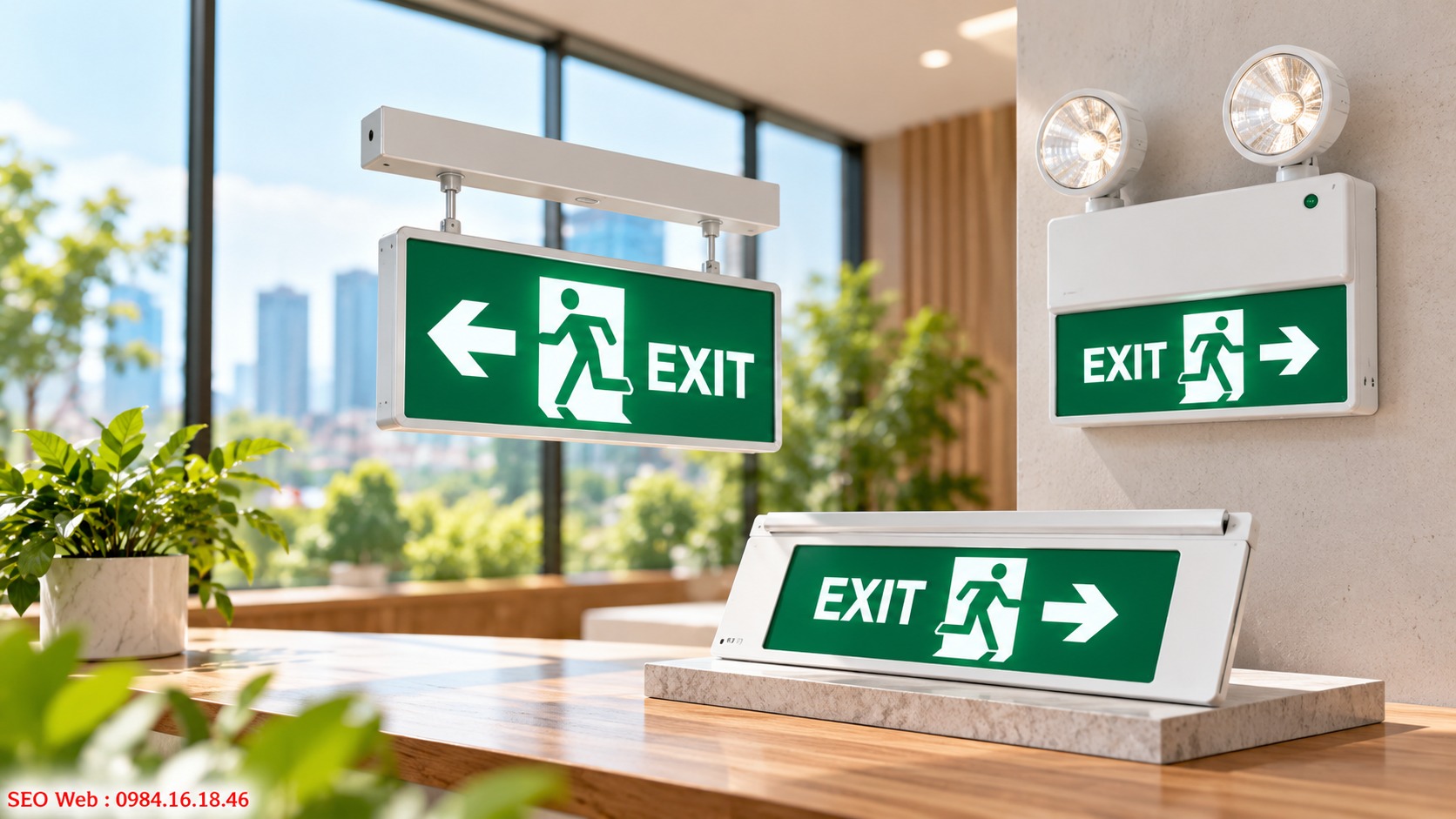 Đèn Exit được phân loại dựa trên cấu tạo và cách lắp đặt