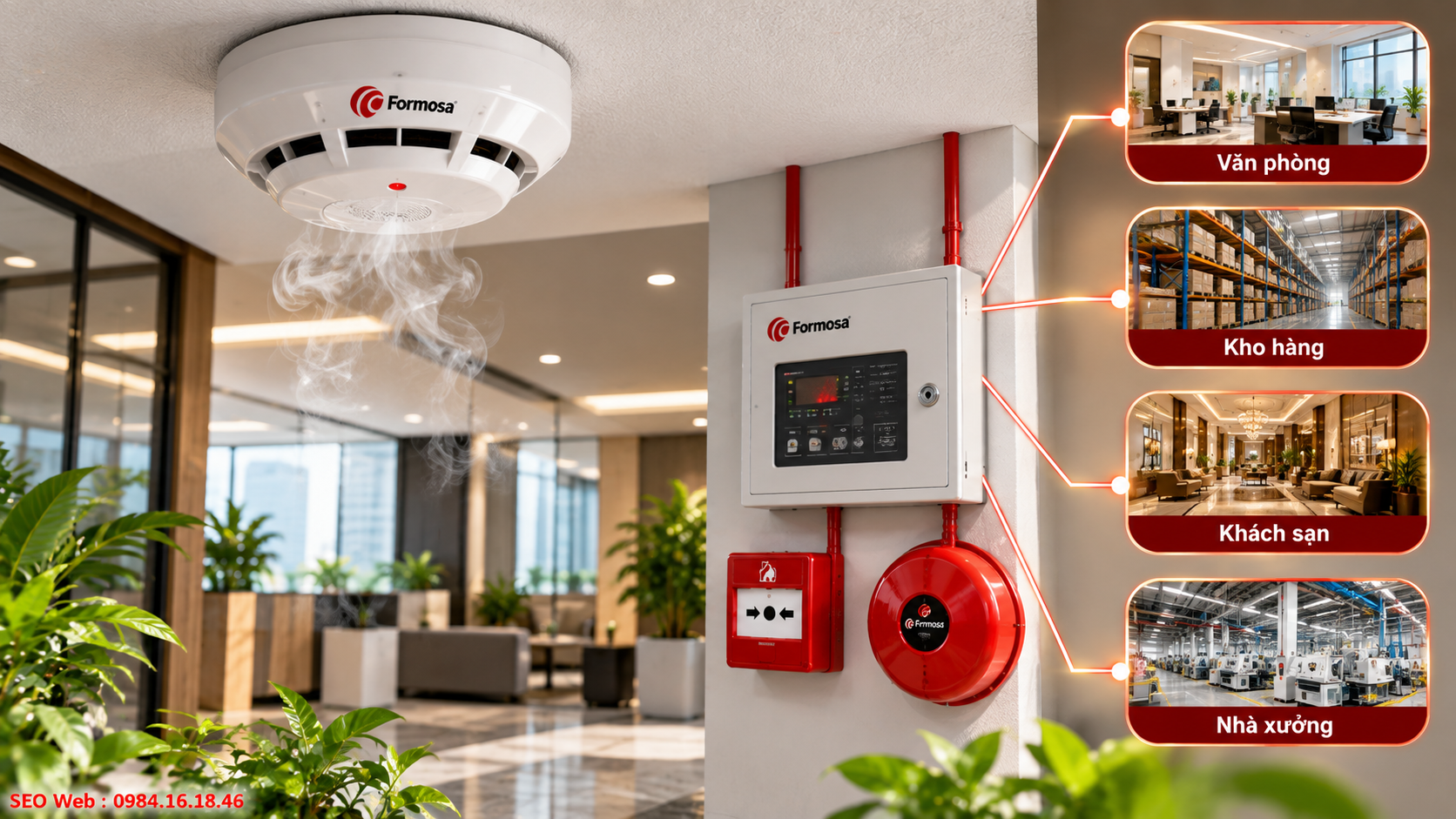 Formosa được lắp đặt tại nhà xưởng văn phòng kho bãi hiện đại