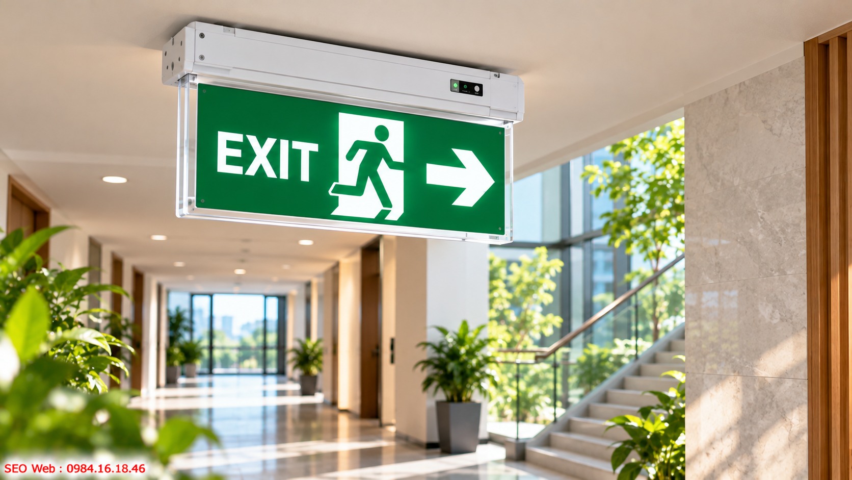 Cấu tạo hợp lý giúp đèn Exit hiển thị hướng thoát hiểm rõ ràng
