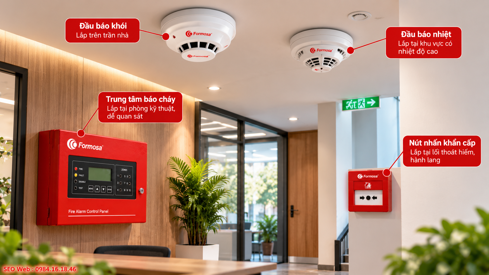 Bố trí đầu báo đúng vị trí giúp phát hiện khói và cảnh báo nhanh chóng
